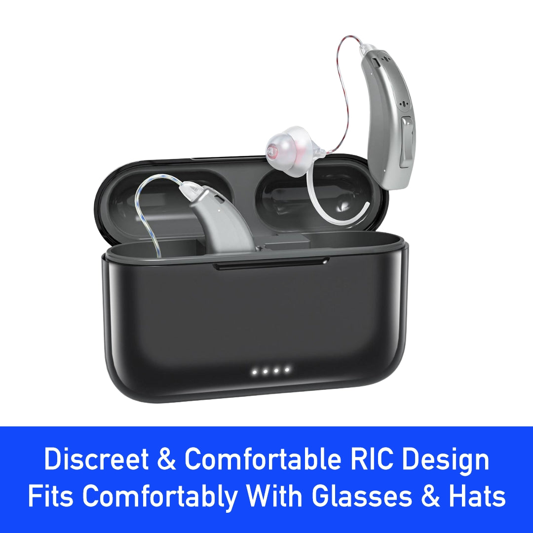 RIC Bluetooth Hearing Aids (App Controlled) - Silver