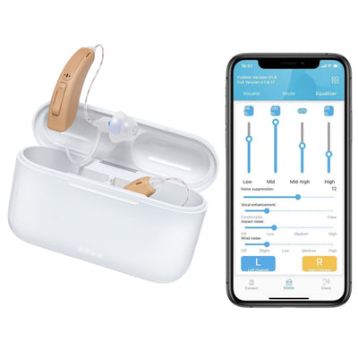 RIC Bluetooth Hearing Aids (App Controlled) - Light Tan