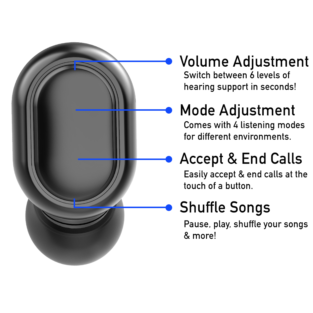 Bluetooth ITE Rechargeable Hearing Aids